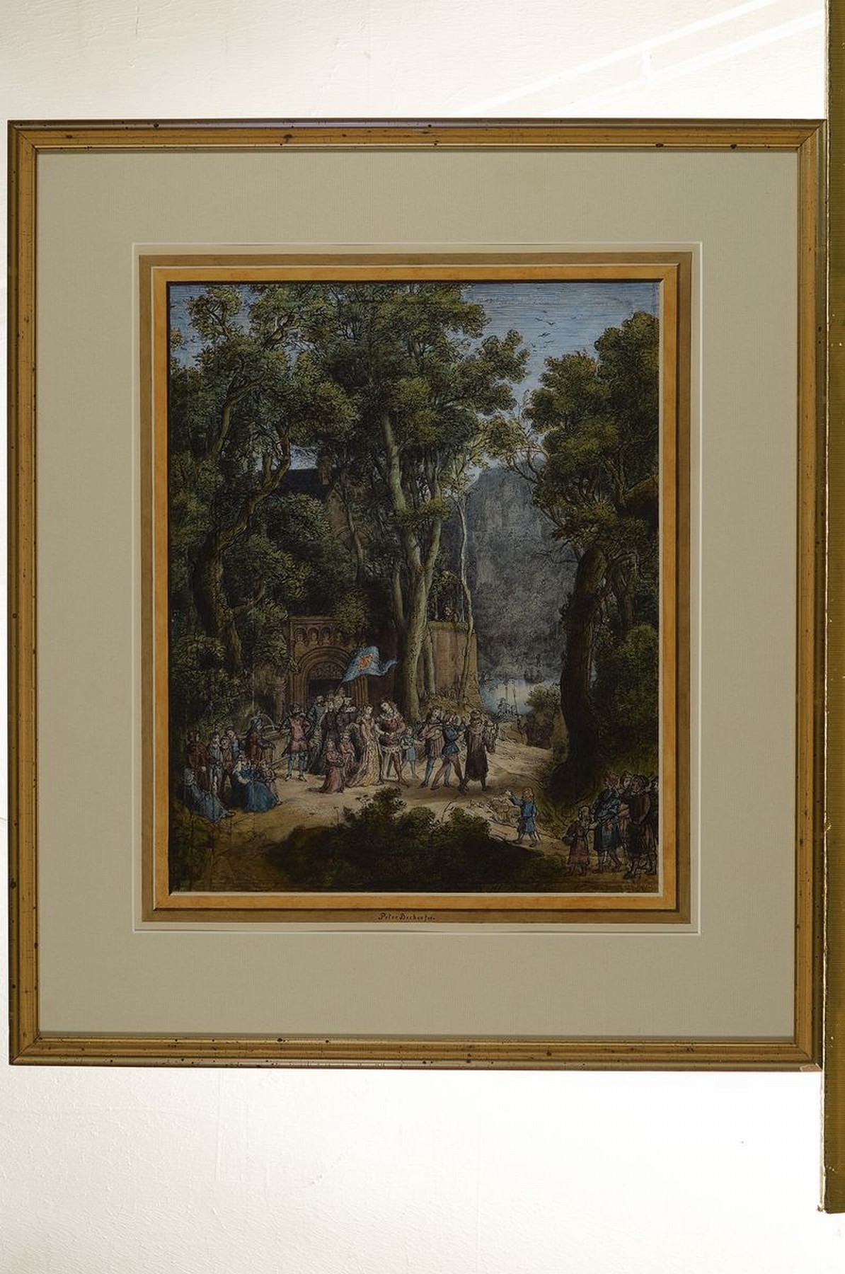 Detail k: Peter Becker, 1828 Frankfurt a.M.-1904 Soest , Schüler am Städelschen Kunstinstitut, romantisiert in seinen Arbeiten den "deutschen" Wald ...