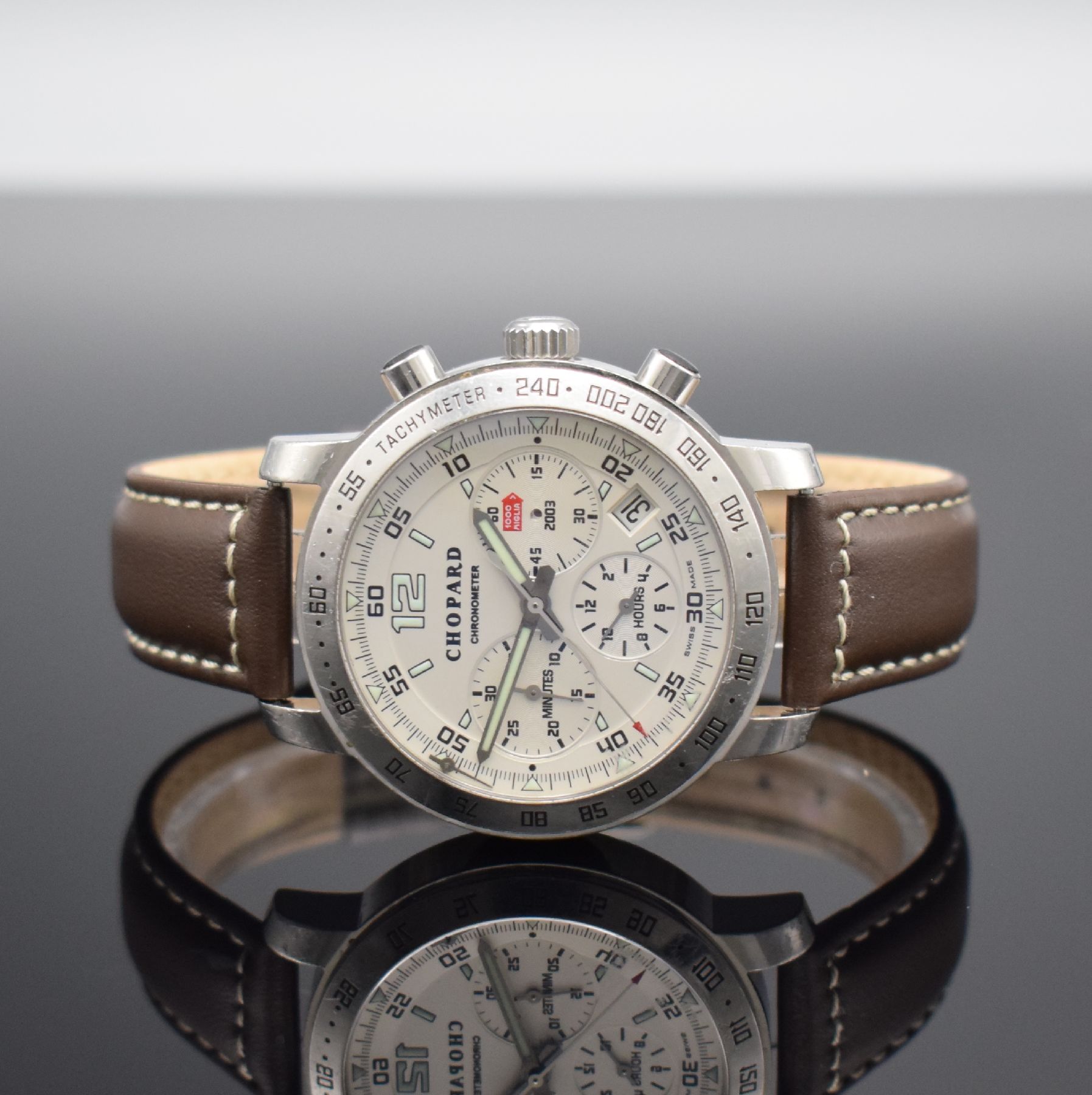 CHOPARD Mille Miglia Herrenarmbanduhr mit Chronograph Referenz 8932 Brescia-Roma, Schweiz um 2003, Automatik, auf 2003 Stück lim. Sondermodell in ...