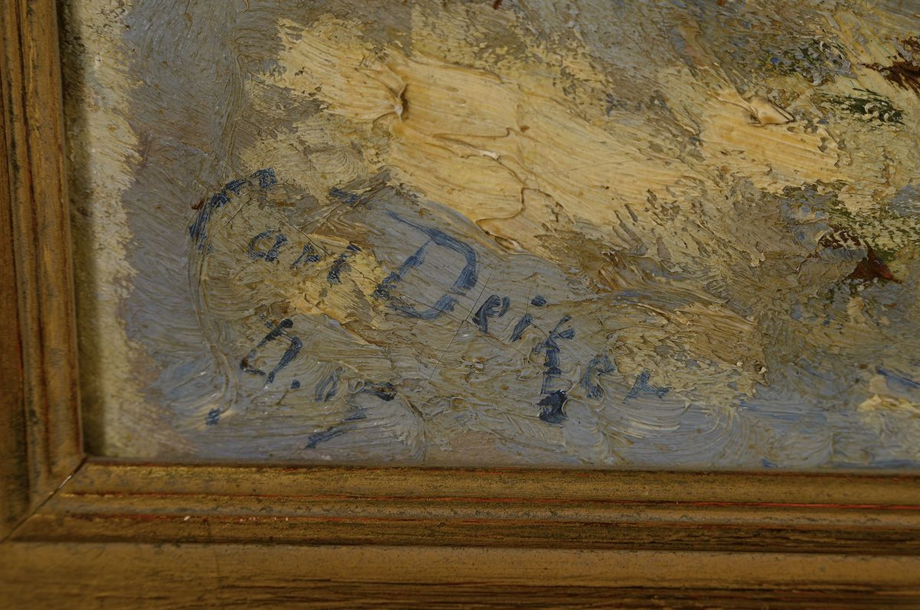 Detail a: Carl Friedrich Deiker, 1836 Wetzlar-1892 Düsseldorf, bekannter Düsseldorfer Tiermaler, Schüler von Johann Wilhelm Schirmer in Karlsruhe, hier: ...