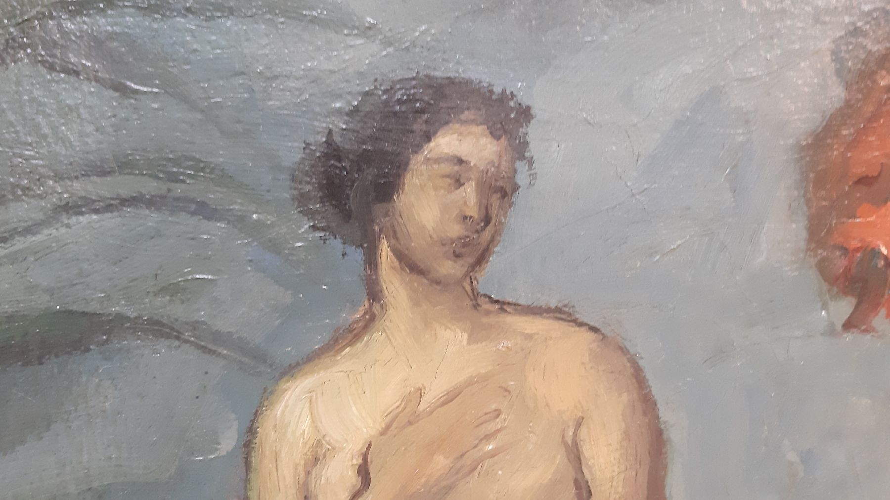 Detail f: Franz Reinhardt, 1881 Helmstedt-1946 Lenzdried, Studium an der Akademie München bei Wilhelm von Diez und Franz von Stuck, war als Bildnis- und ...