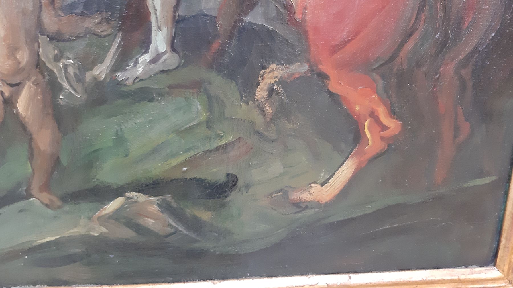 Detail h: Franz Reinhardt, 1881 Helmstedt-1946 Lenzdried, Studium an der Akademie München bei Wilhelm von Diez und Franz von Stuck, war als Bildnis- und ...
