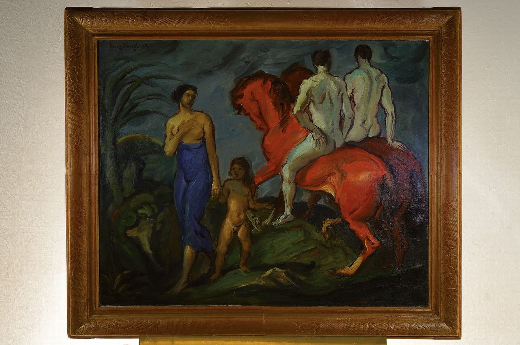 Detail k: Franz Reinhardt, 1881 Helmstedt-1946 Lenzdried, Studium an der Akademie München bei Wilhelm von Diez und Franz von Stuck, war als Bildnis- und ...