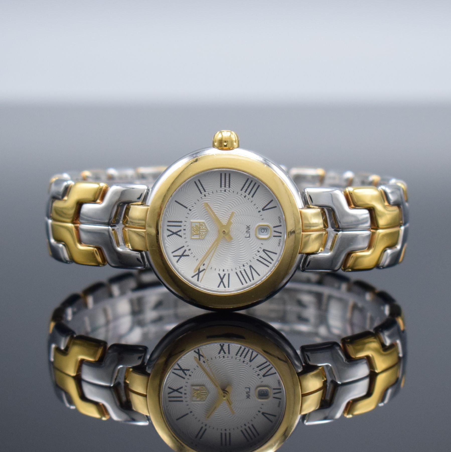 TAG HEUER Link Damenarmbanduhr in Stahl/Gold, Schweiz verk. lt. beil. Garantie 12/2013, quarz, Ref. WAT1452, Boden verschr., orig. Gliederband m. ...