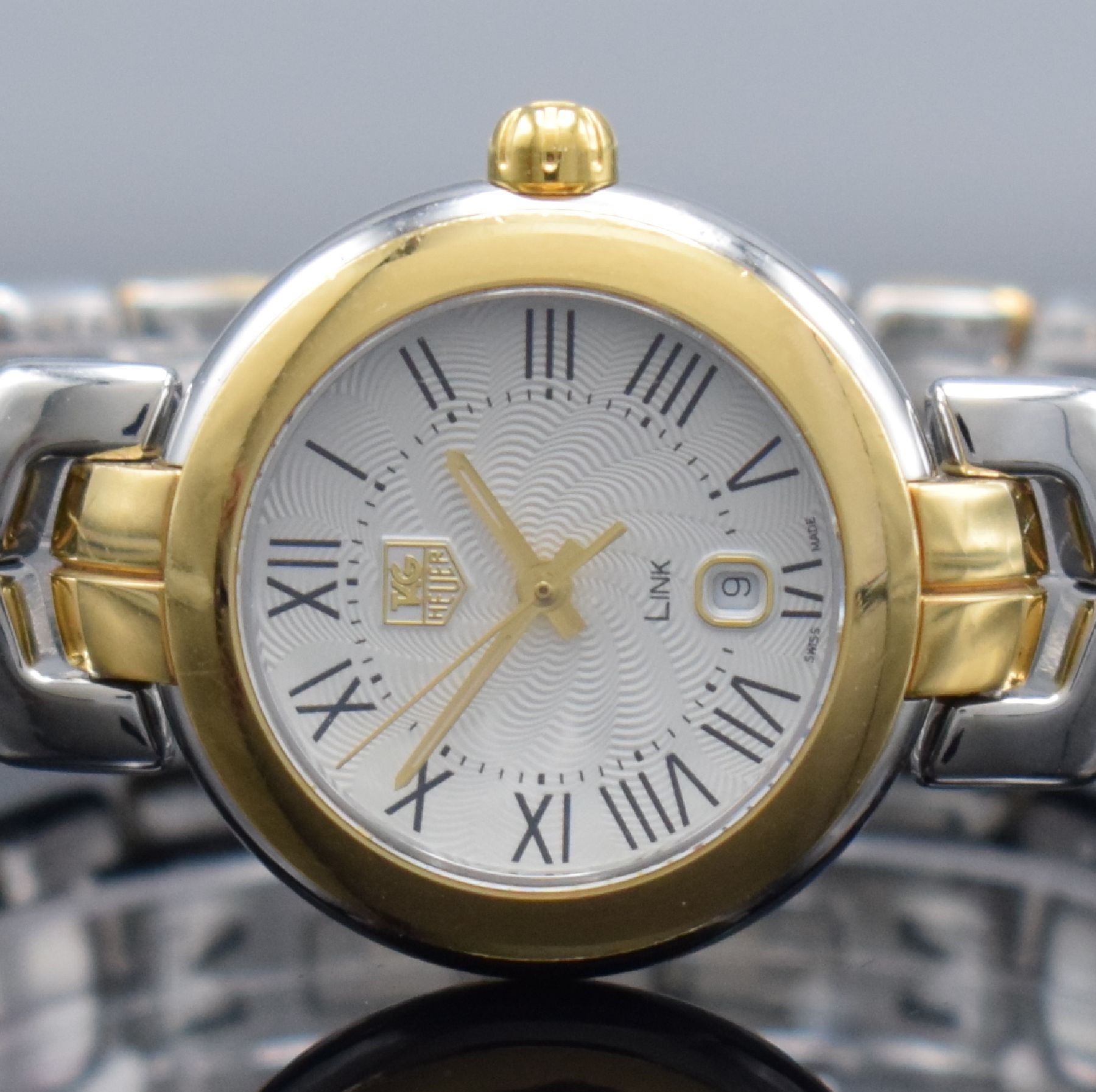 Detail a: TAG HEUER Link Damenarmbanduhr in Stahl/Gold, Schweiz verk. lt. beil. Garantie 12/2013, quarz, Ref. WAT1452, Boden verschr., orig. Gliederband m. ...