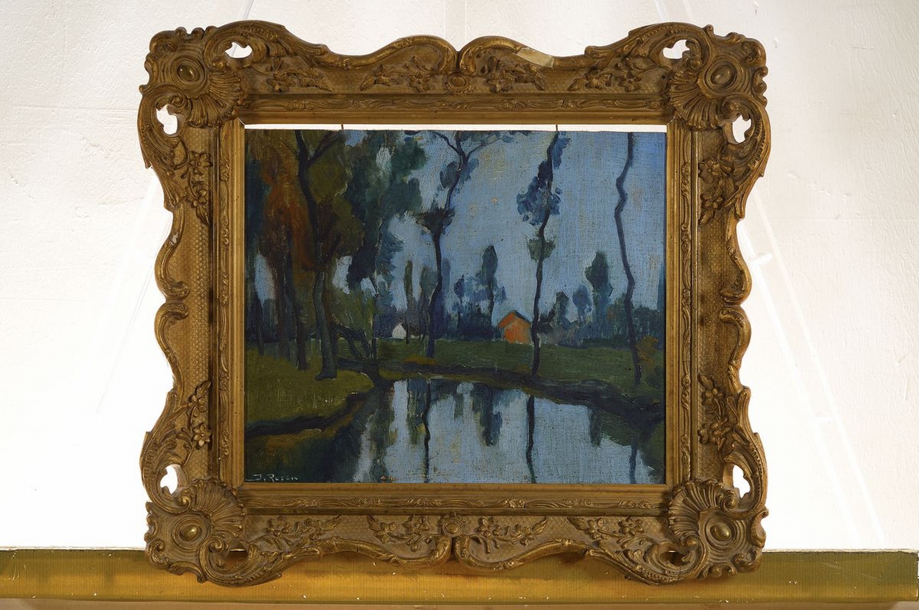 Detail k: David Rosen, Bruxelles, "Impression St. Anna 1928", Öl/Platte, li. u. signiert und rückseitig bezeichnet, R., ca. 31 x 36 cm, Prunkrahmen ...