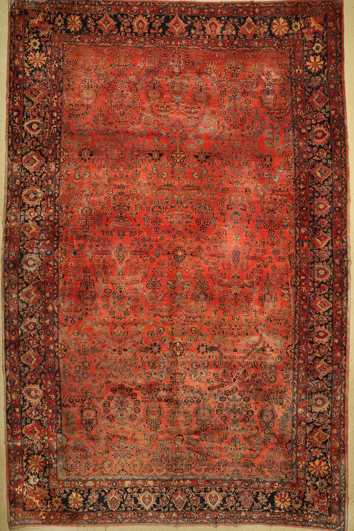 US-Re Import Sarogh, Persien, um 1920, Korkwolle, ca. 528 x 340 cm, EHZ: 2-3, Trittfalten