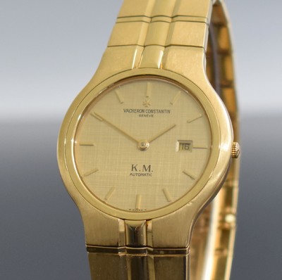 26328385a - VACHERON & CONSTANTIN Phidias 18k yellow gold ladies wristwatch reference 48010/1 PB, self winding, bracelet with butterfly buckle, gilded dial with applied hour-indices, gilded hands, date, calibre 1130/1, diameter approx. 33 mm, length approx. 19 cm, condition 2-3
