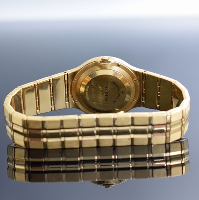 26328385c - VACHERON & CONSTANTIN Phidias 18k yellow gold ladies wristwatch reference 48010/1 PB, self winding, bracelet with butterfly buckle, gilded dial with applied hour-indices, gilded hands, date, calibre 1130/1, diameter approx. 33 mm, length approx. 19 cm, condition 2-3