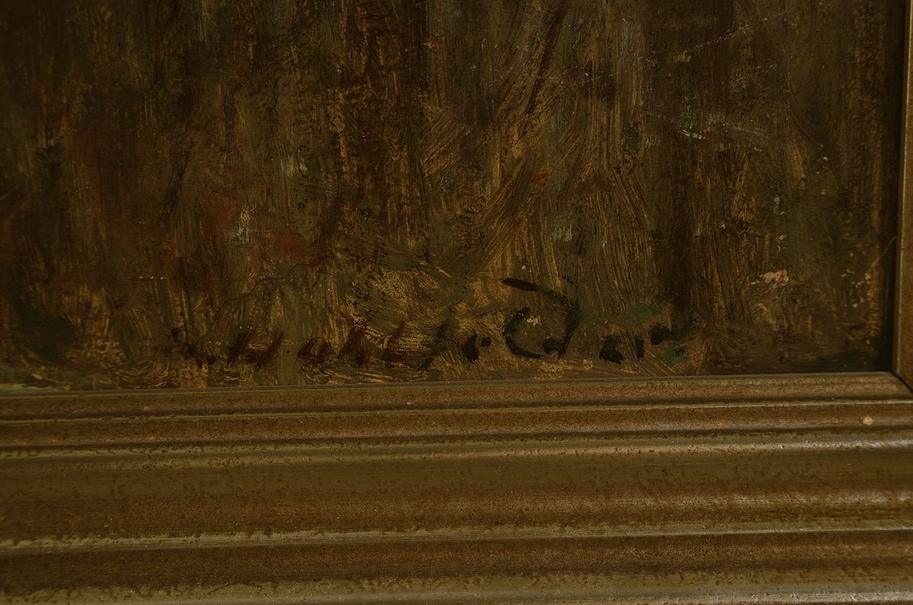 Detail a: Leo Hohlfeld, 1872 Waren-1951 Dessau, Landschaft mit Baum bestandenem Bachlauf im Herbst, Öl/Malkarton, rechts unten signiert, rückseitig datiert ...