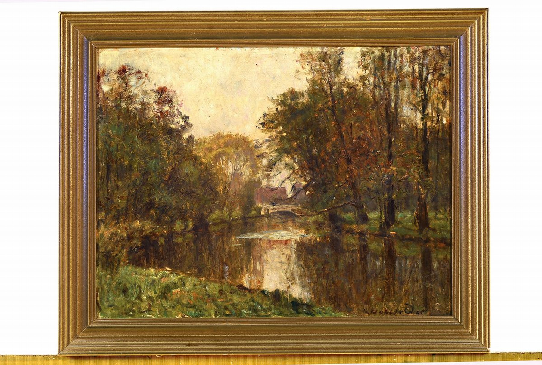 Detail k: Leo Hohlfeld, 1872 Waren-1951 Dessau, Landschaft mit Baum bestandenem Bachlauf im Herbst, Öl/Malkarton, rechts unten signiert, rückseitig datiert ...