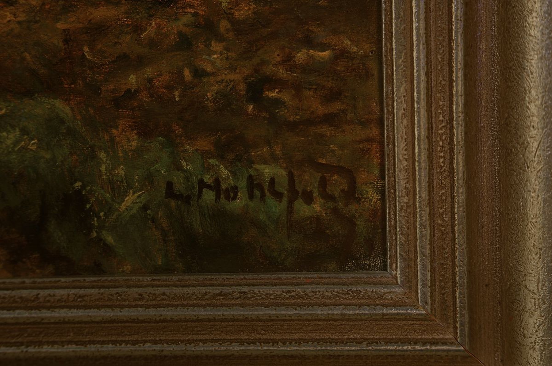 Detail a: Leo Hohlfeld, 1872 Waren-1951 Dessau, Birkenwäldchen mit Bachlauf im Herbst, Öl/Lwd, rechts unten signiert, ca. 55x45cm, R. ca. 63x53cm