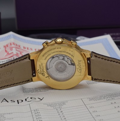 26328490h - ASPREY of London No. 8 seltener Armbandchronograph in GG 750/000