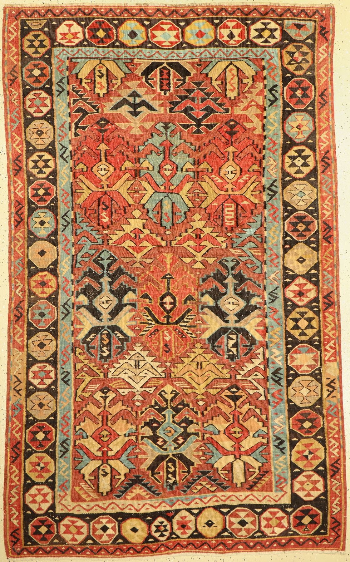 Avar Kelim, Kaukasus, um 1910/1920, Wolle auf Wolle, ca. 227 x 142 cm, EHZ: 2-3