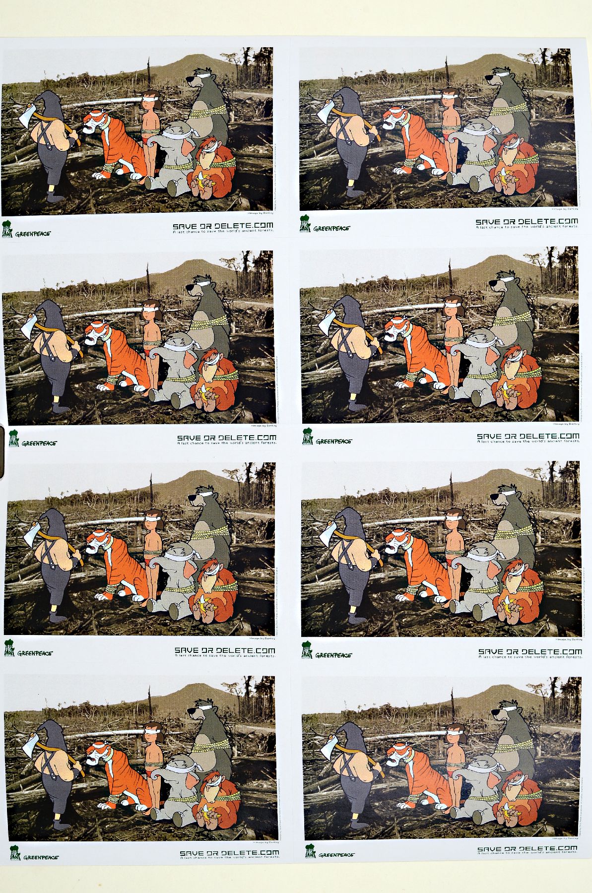 Detail a: Banksy, zeitgenössischer britischer Street Art-Künstler, "Save or delete" (2002) grafischeArbeit für Greenpeace: 1 Plakat, Offsetdruck , ...