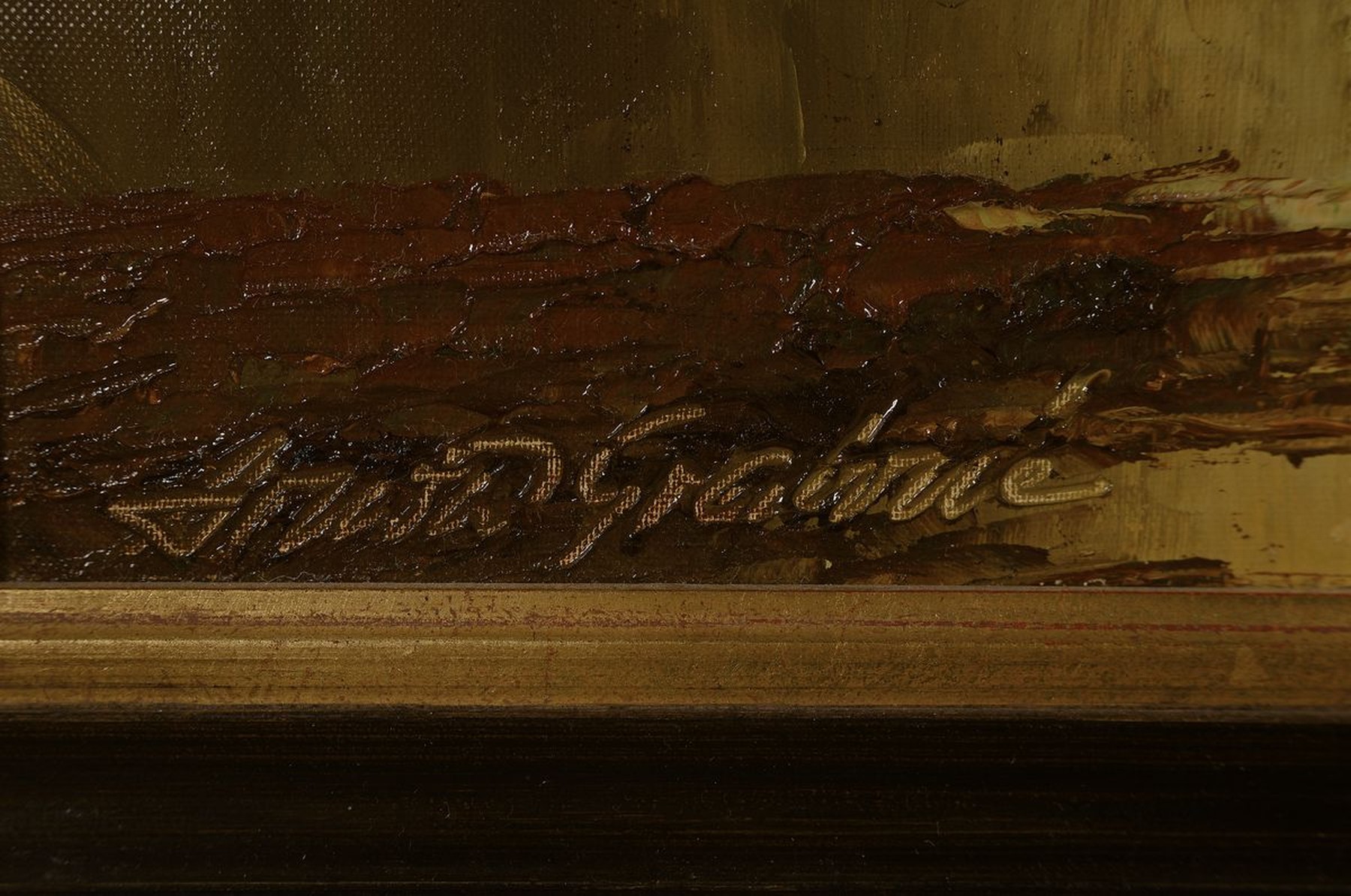 Detail a: Arnold Graboné, 1896 München-1982 Starnberg, "In der Kurischen Nehrung" so rückseitig auf Künstleretikett betitelt, Öl/Lwd, pastoser ...