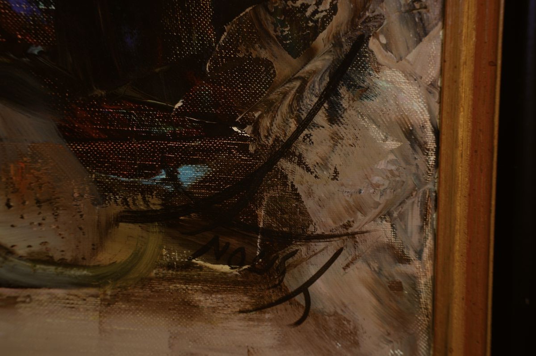 Detail a: Anoush Rahnarvardkar, 1924 Teheran-1983 München, Karten spielende Kinder, Öl/Lwd, rechts unten signiert, ca. 80x100cm, R. ca. 100x120cm