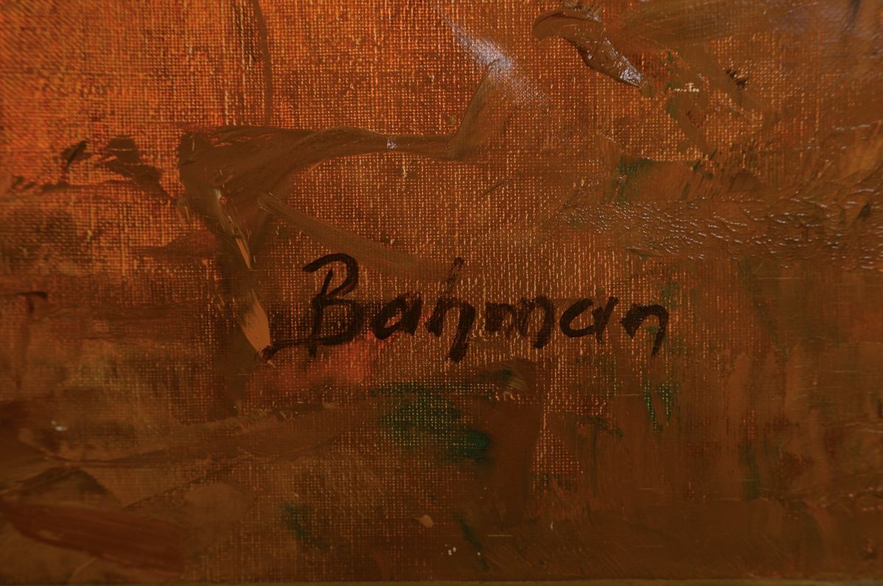 Detail a: Bahman, zeitgenössischer Traditionalist, Mutter mit zwei Kindern im Hühnerstall, Öl/Lwd, rechts unten signiert, ca. 90x100cm, R. ca. 100x110cm, ...