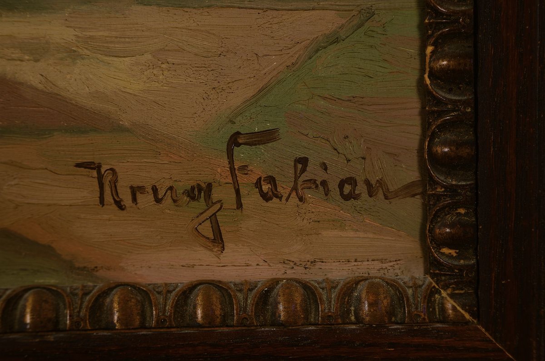 Detail a: Krug Fabian, Maler der Mitte des 20. Jh., Beim Kartenspiel, Öl/Lwd, rechts unten signiert, ca. 80x60cm, R. ca. 97x77cm