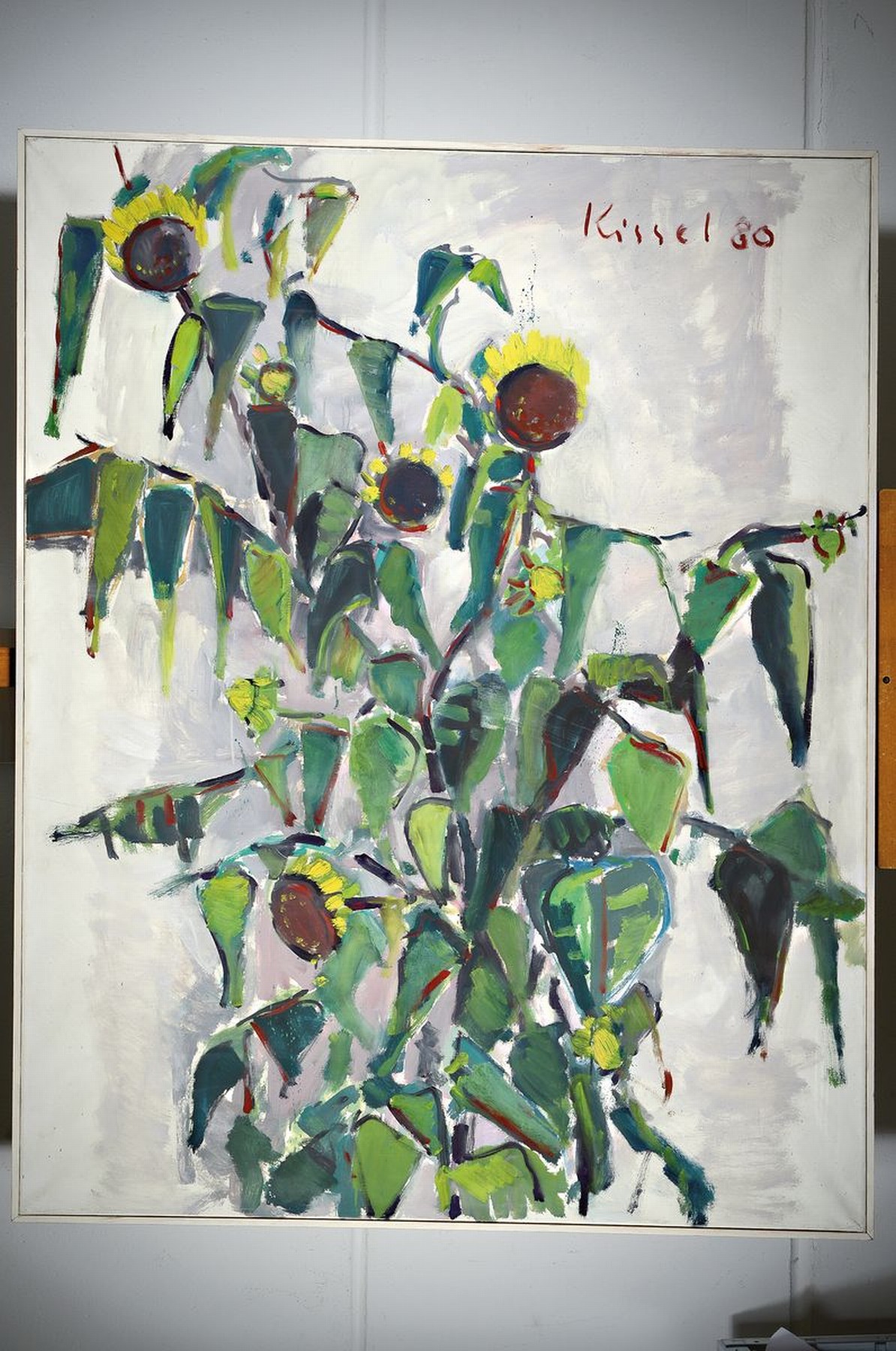 Detail k: Gernot Kissel, 1939-2008, "Sonnenblumen", Öl/Lwd, oben rechts sign., dat. 80, ca. 142x112 cm
