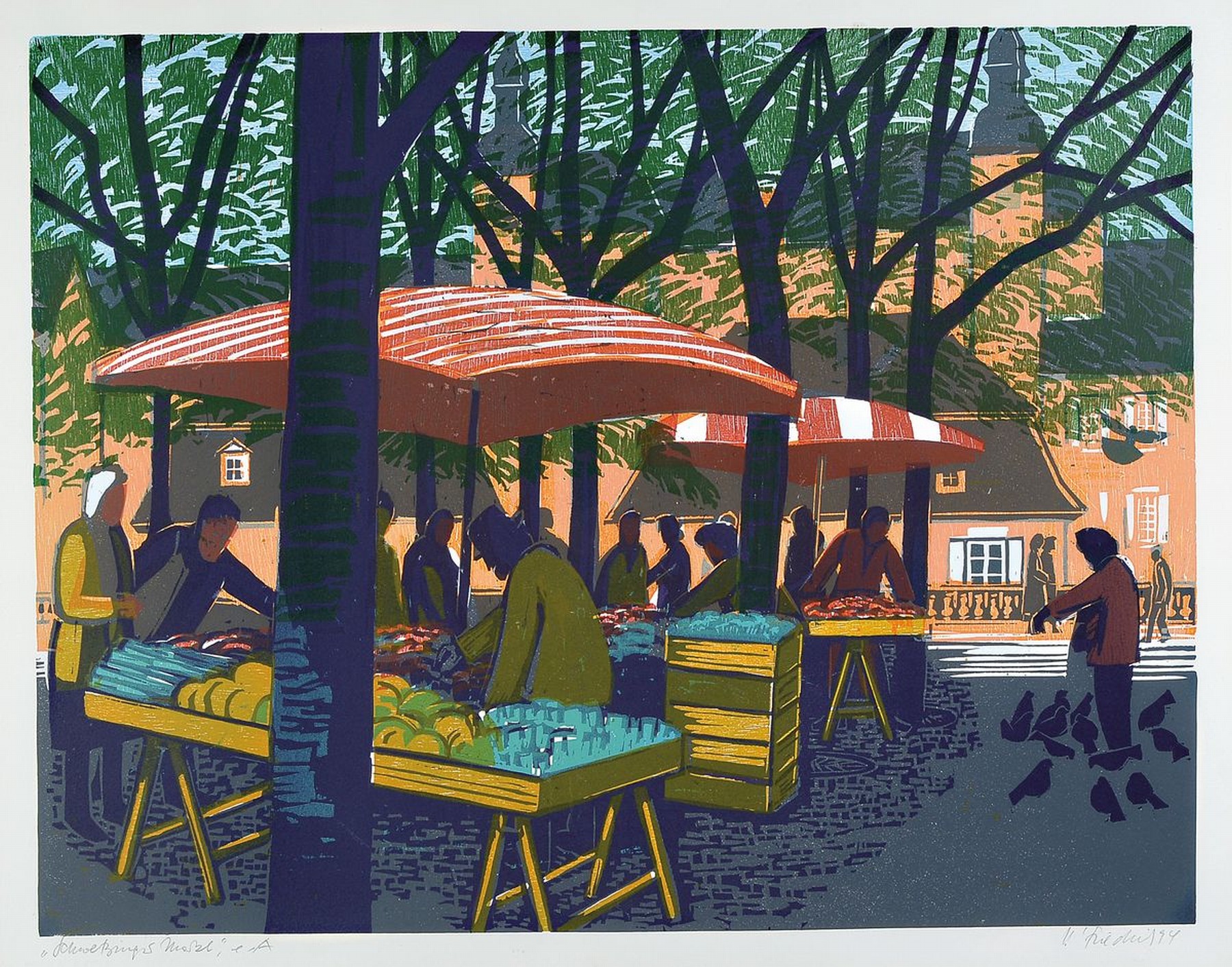 Heinz Friedrich, 1924-2018, Konvolut aus 2 Farbholzschnitten, je sign., betitelt, num. 96, unter Glas, je ca. 70x81 cm