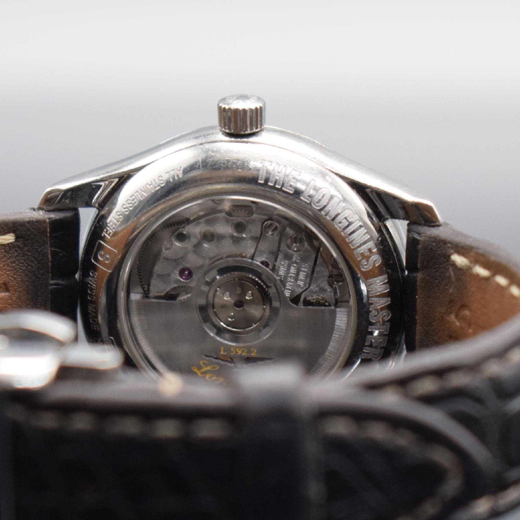 Detail d: LONGINES Damenarmbanduhr aus der Master Collection Referenz L22574783, Automatik, Edelstahlgeh. inkl. Lederband (zu ern.) m. orig. dopp. Faltschl., ...