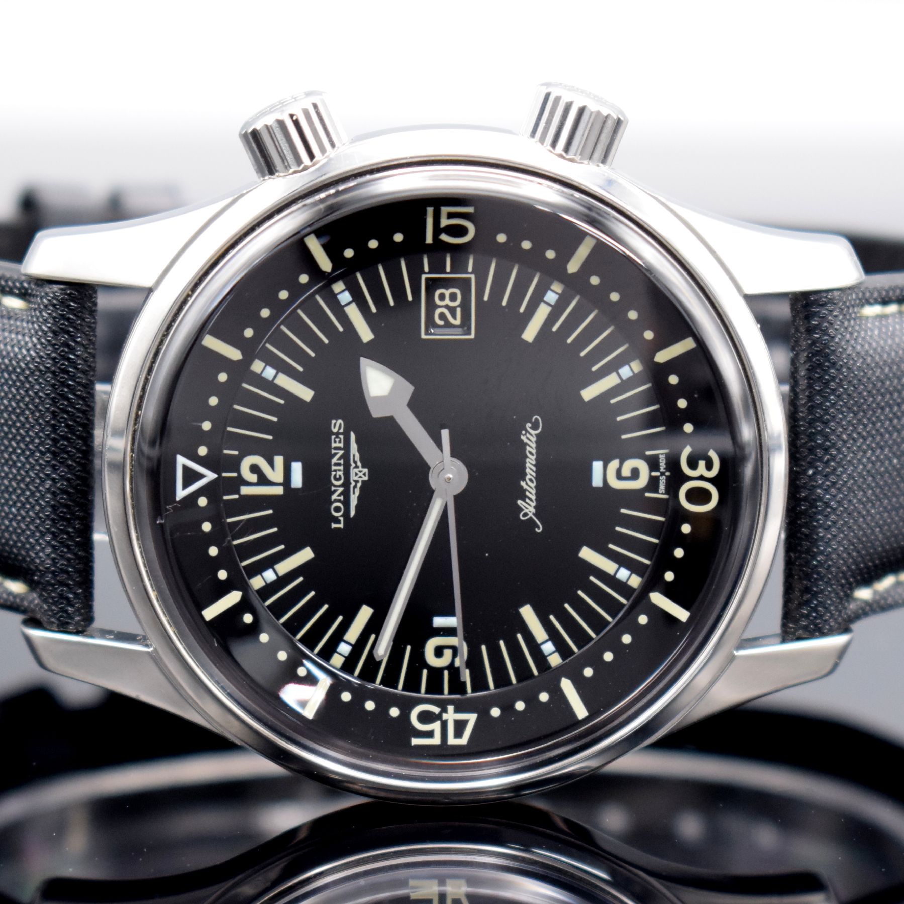 Detail a: LONGINES Legend Diver Watch Herrenarmbanduhr Referenz L3.674.4, Schweiz um 2009, Automatik, verschr. Edelstahlgeh., Boden m. Tauchersymbolik, orig. ...