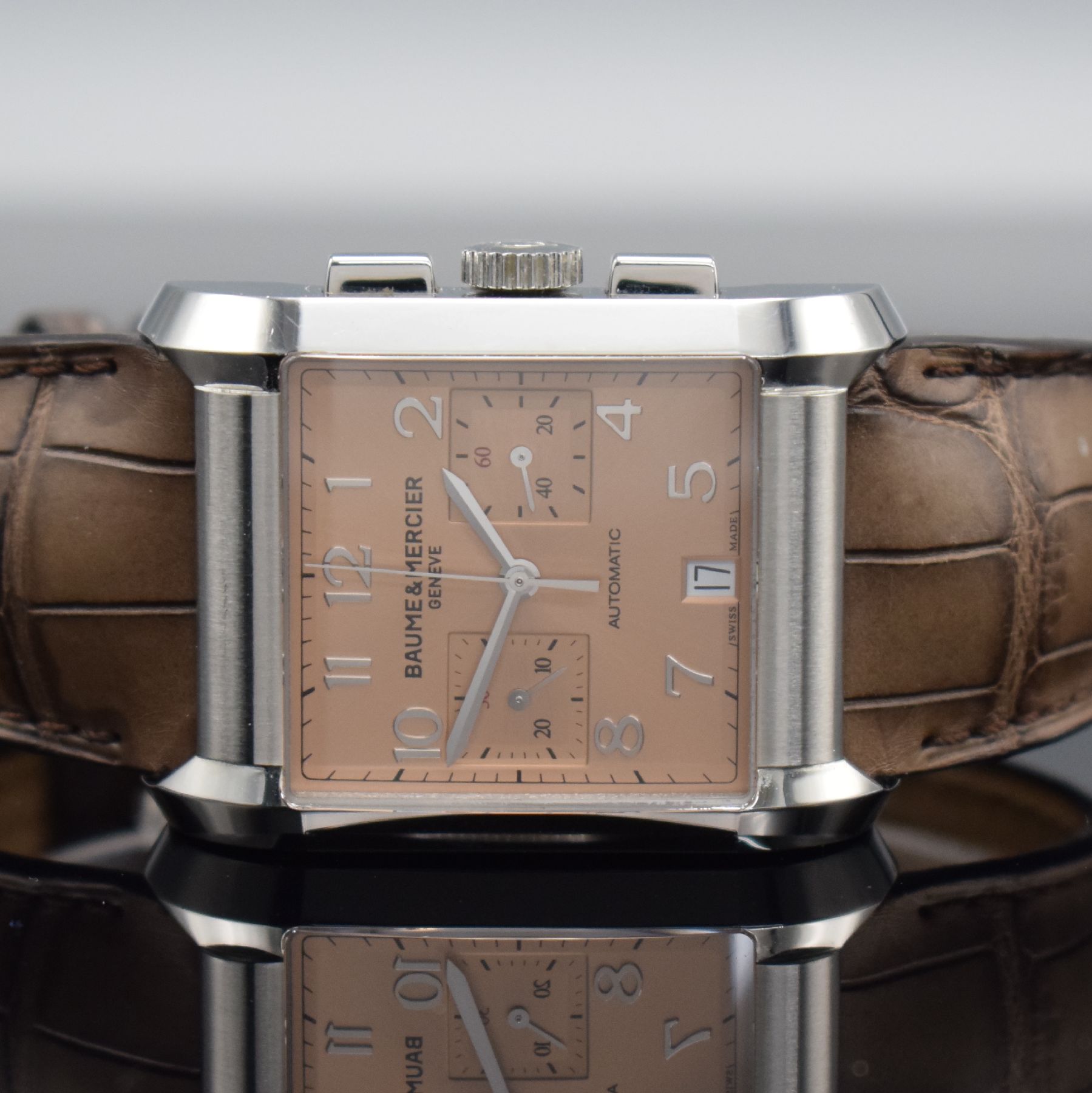 Detail a: BAUME & MERCIER Hampton Herrenarmbanduhr mit Chronograph, Schweiz um 2015, Automatik, Ref. 65698, massives Geh. in Edelstahl, Boden 4-fach verschr., ...