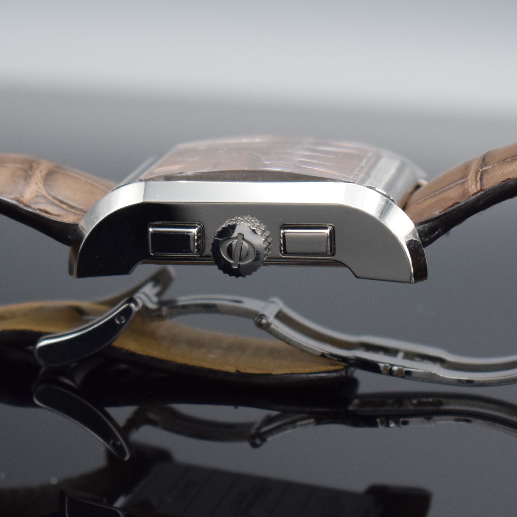 Detail f: BAUME & MERCIER Hampton Herrenarmbanduhr mit Chronograph, Schweiz um 2015, Automatik, Ref. 65698, massives Geh. in Edelstahl, Boden 4-fach verschr., ...