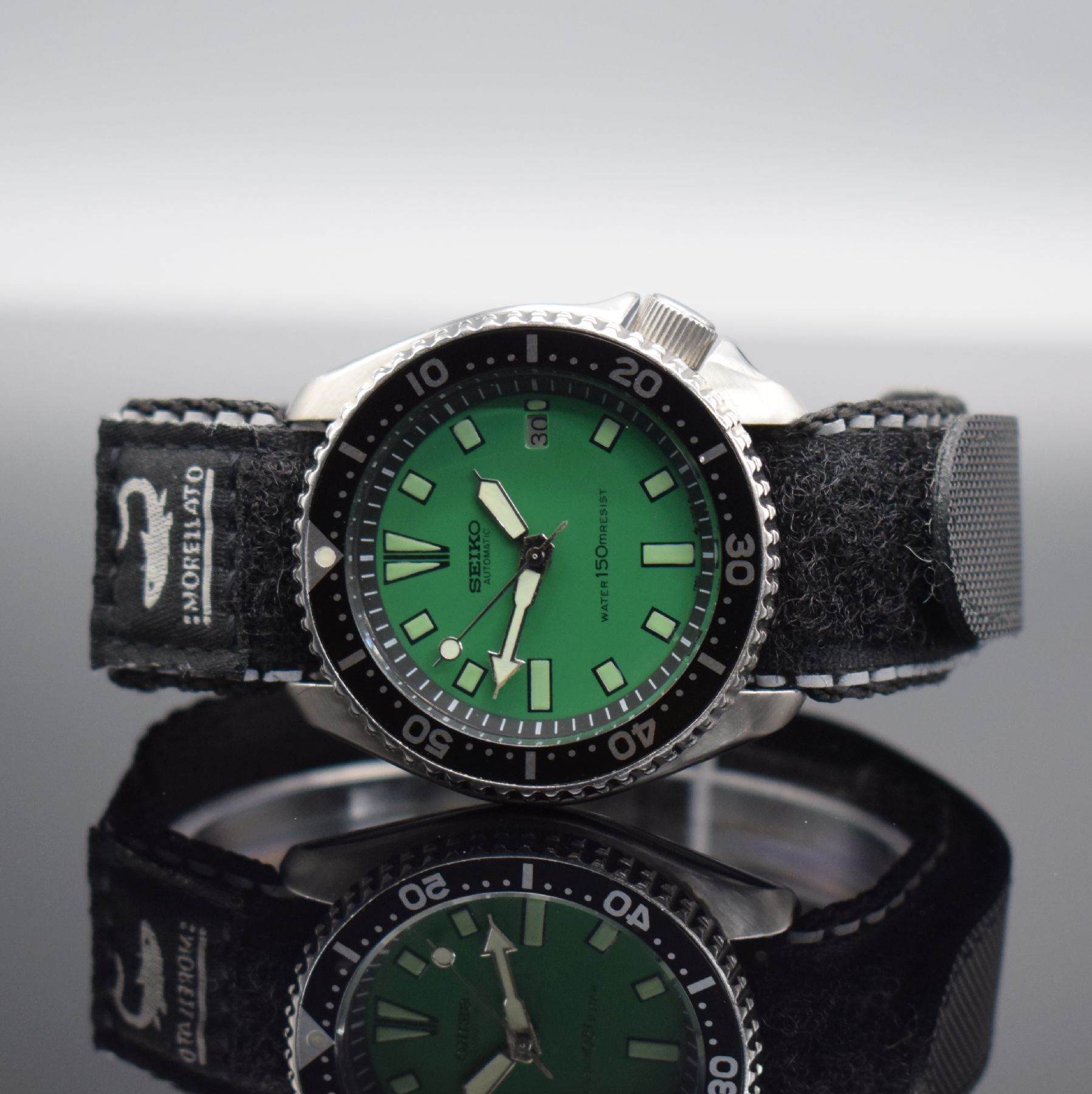 SEIKO Scuba Diver`s Herrenarmbanduhr, Japan 1990er Jahre, Automatik, Ref. 7002-7000, massives verschr. Geh. in Edelstahl, beids. drehb. Lünette m. ...