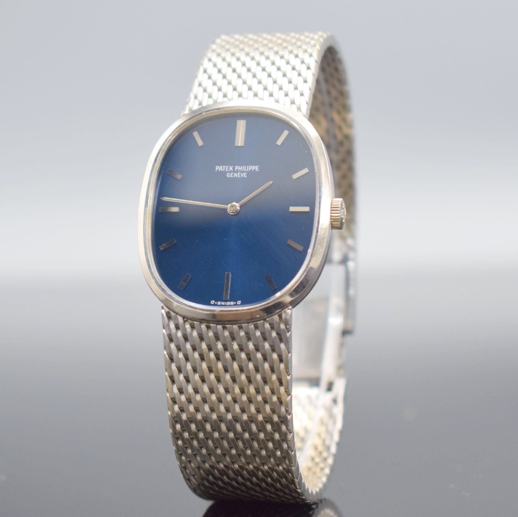 Detail b: PATEK PHILIPPE Herrenarmbanduhr Modellserie Ellipse d´Or Referenz 3748/1 in WG 750/000, Handaufzug, Schweiz um 1978, 3-teil. Geh. inkl. orig. Band, ...