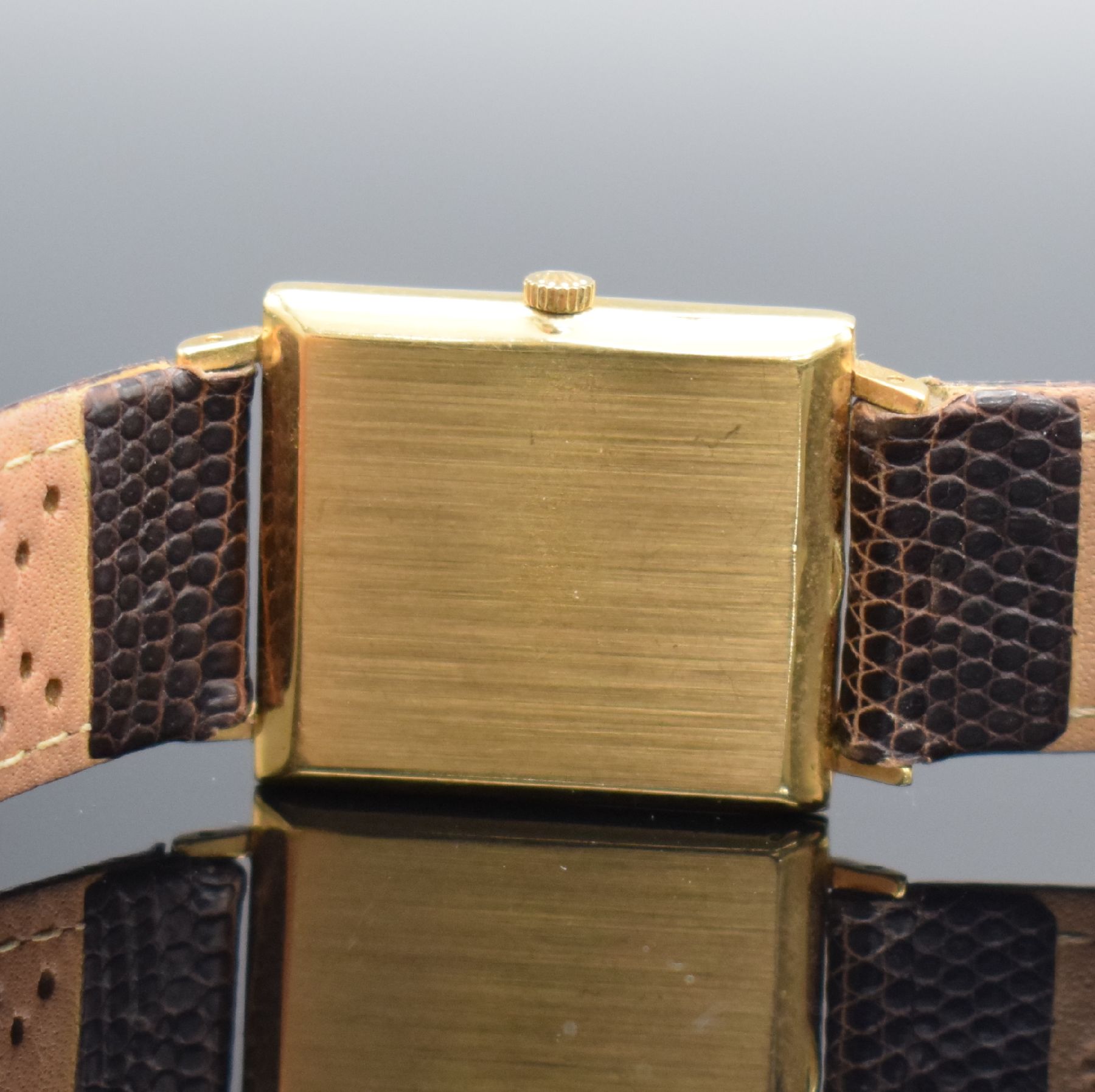 Detail f: ROLEX Cellini rechteckige Armbanduhr in GG 750/000 Referenz 3603, Handaufzug, Schweiz um 1961, 2-tlg. Geh., Boden aufgedr., Mineralglas zu ers., ...