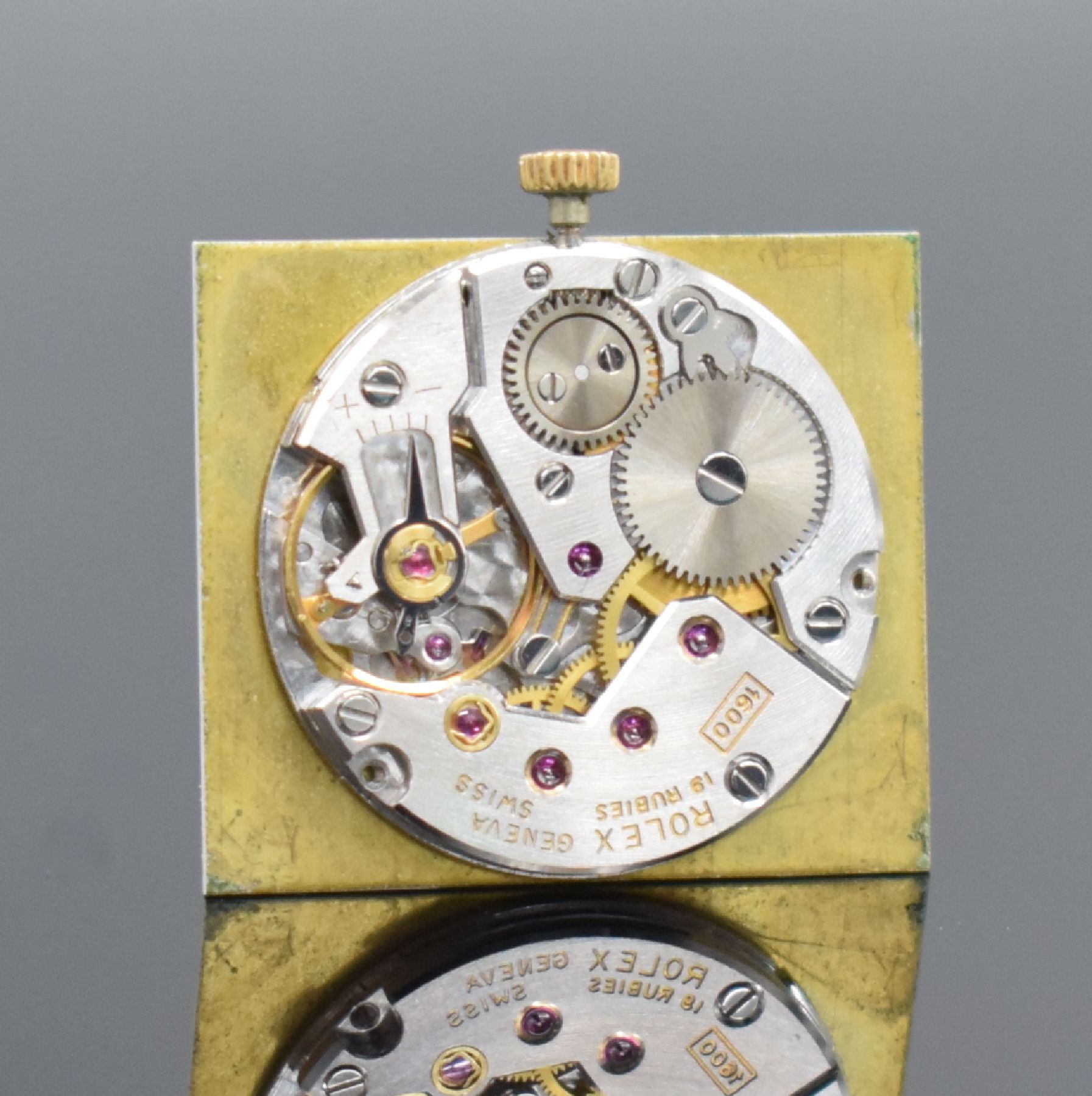 Detail h: ROLEX Cellini rechteckige Armbanduhr in GG 750/000 Referenz 3603, Handaufzug, Schweiz um 1961, 2-tlg. Geh., Boden aufgedr., Mineralglas zu ers., ...