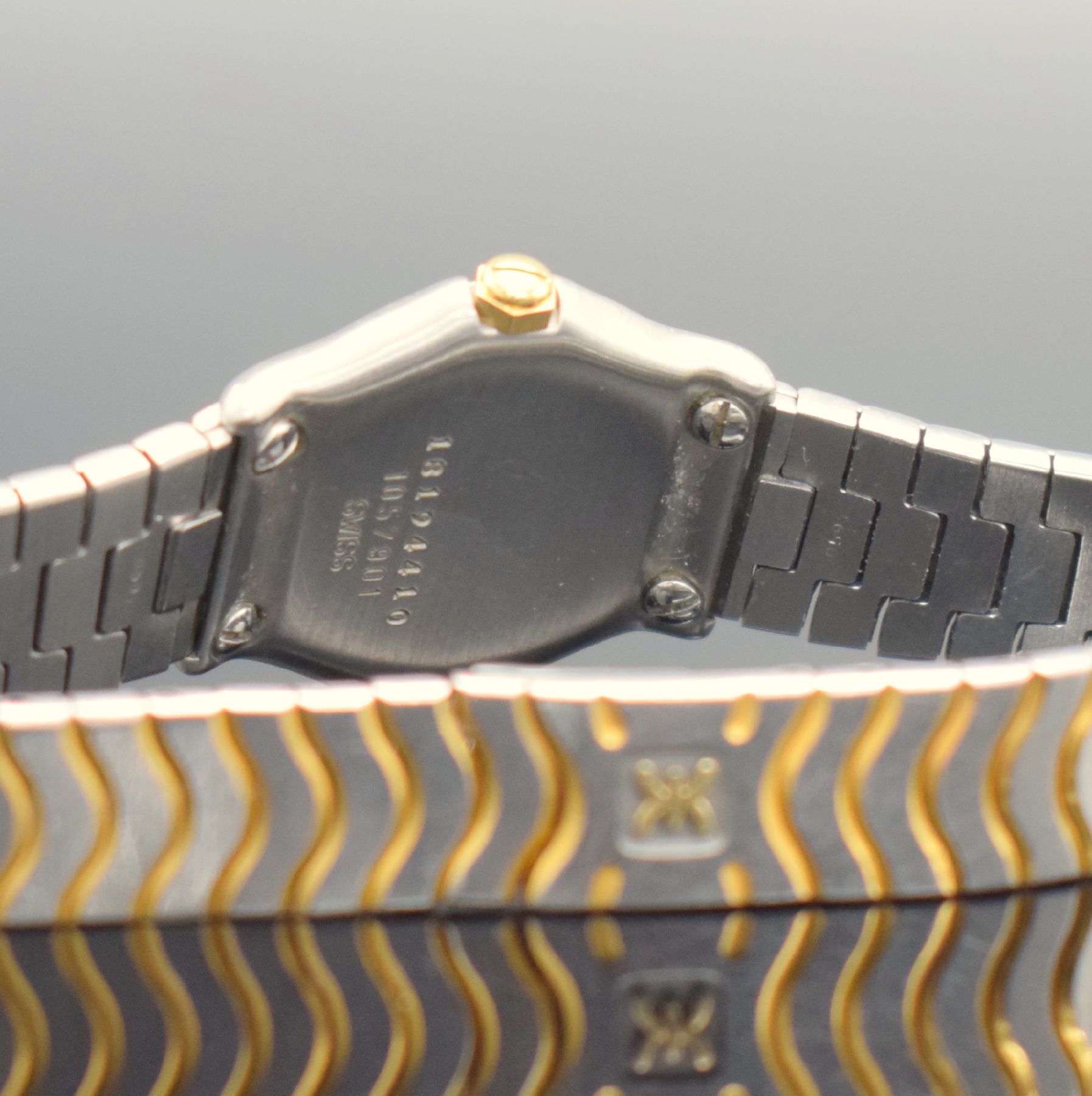 Detail e: EBEL Damenarmbanduhr Classic Wave Referenz 1057901, Schweiz um 1995, Edelstahl/Gold kombiniert inkl. Wellengliederband m. Faltschl., Lün. gegen Geh. ...