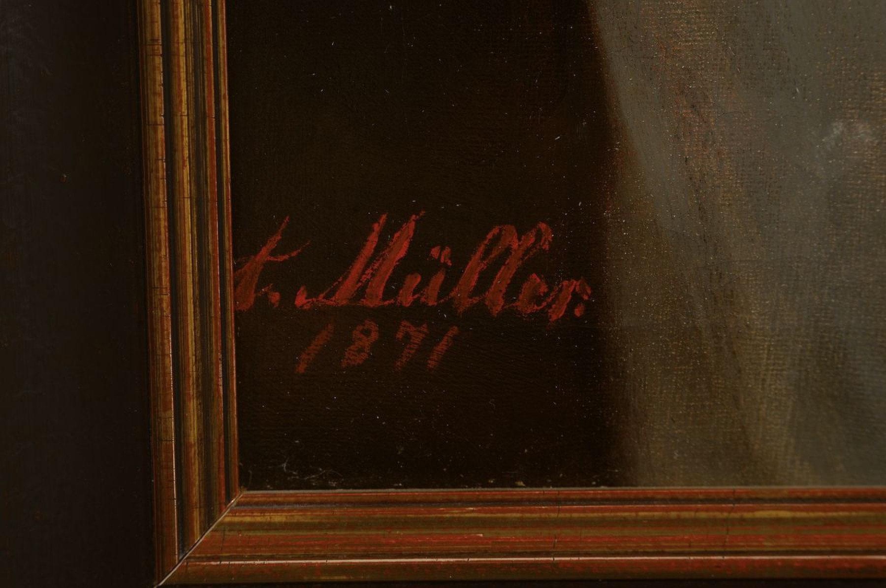 Detail a: Anton Müller, 1853 Wien - 1897 ebenda, Studium an der Akademie Wien unter August Eisenmenger, Anselm Feuerbach u. Heinrich v. Angeli, Mitglied des ...