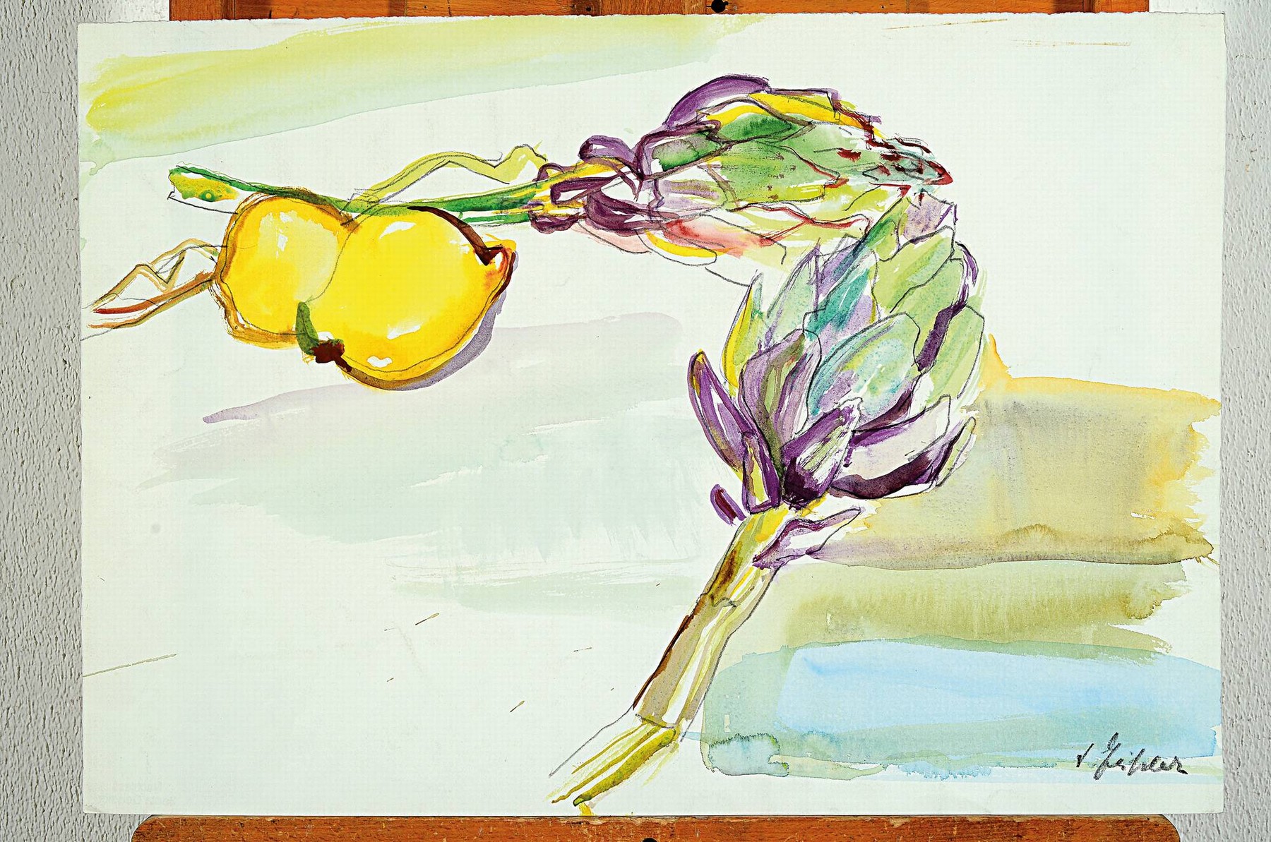 Detail l: Senta Geissler, 1902 Heidelberg - 2000, sechs Aquarelle, a. Skizze, sitzendes Mädchen , ca. 21 x 22 cm, b. sitzende Frau, 25 x 19 cm, c. Frau in ...