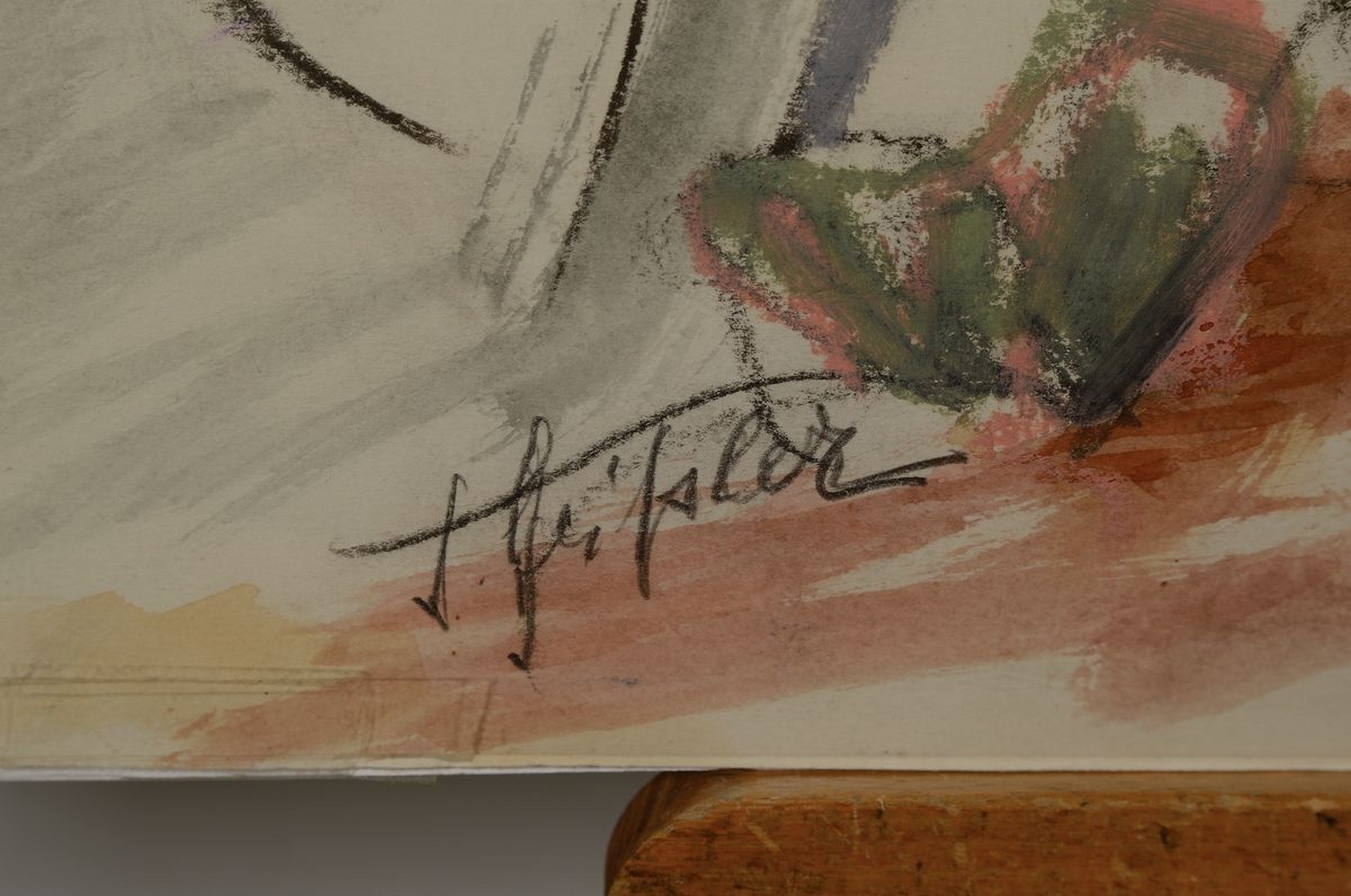 Detail b: Senta Geissler, 1909 Heidelberg - 2000 drei Aquarelle, a. südliche Landschaft, Gouache und Kreide, rückseitig Nachlasstempel und Signatur, ca. 31 x ...