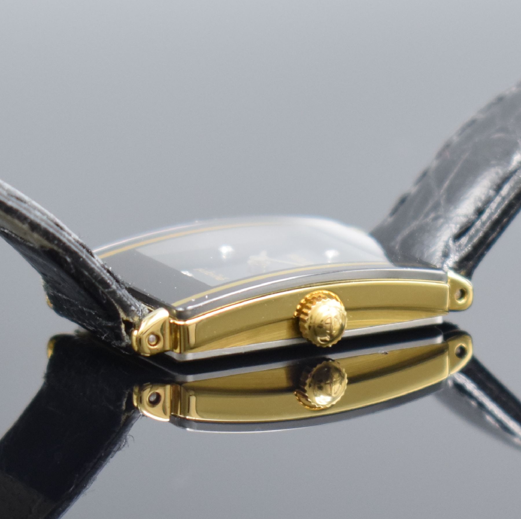 Detail c: RADO Diastar Jubilé Damenarmbanduhr, Schweiz um 1998, Ref. 153.0383.3, quarz, verg. Edelstahlgeh. m. 4-fach verschr. Boden, orig. Lederband m. ...