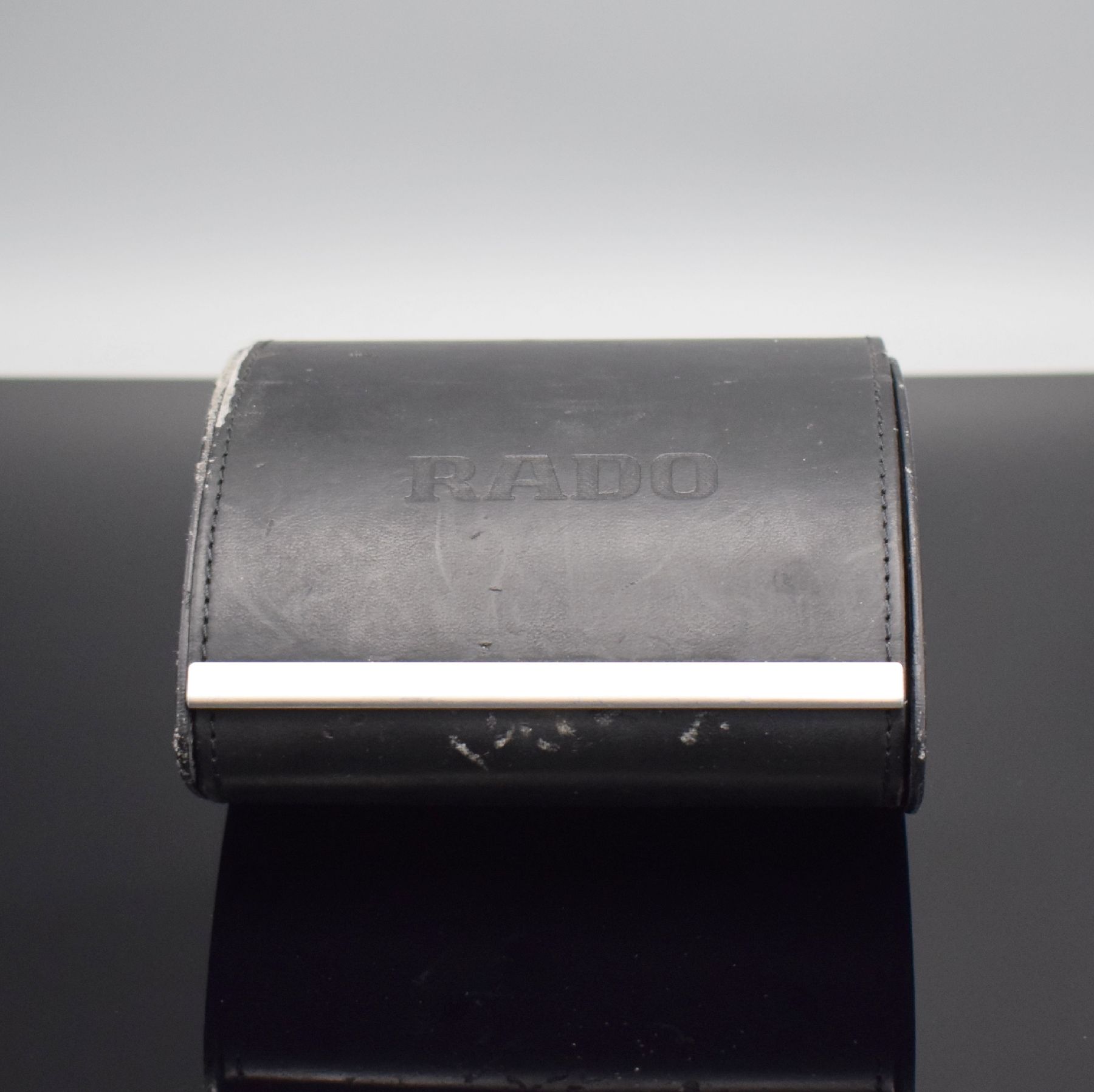 Detail g: RADO Herrenarmbanduhr mit Chronograph Serie Diastar, Schweiz um 1995, quarz, Ref. 539.0377.3, kratzfestes Stahlgeh., Boden aufgedr., orig. Lederband ...