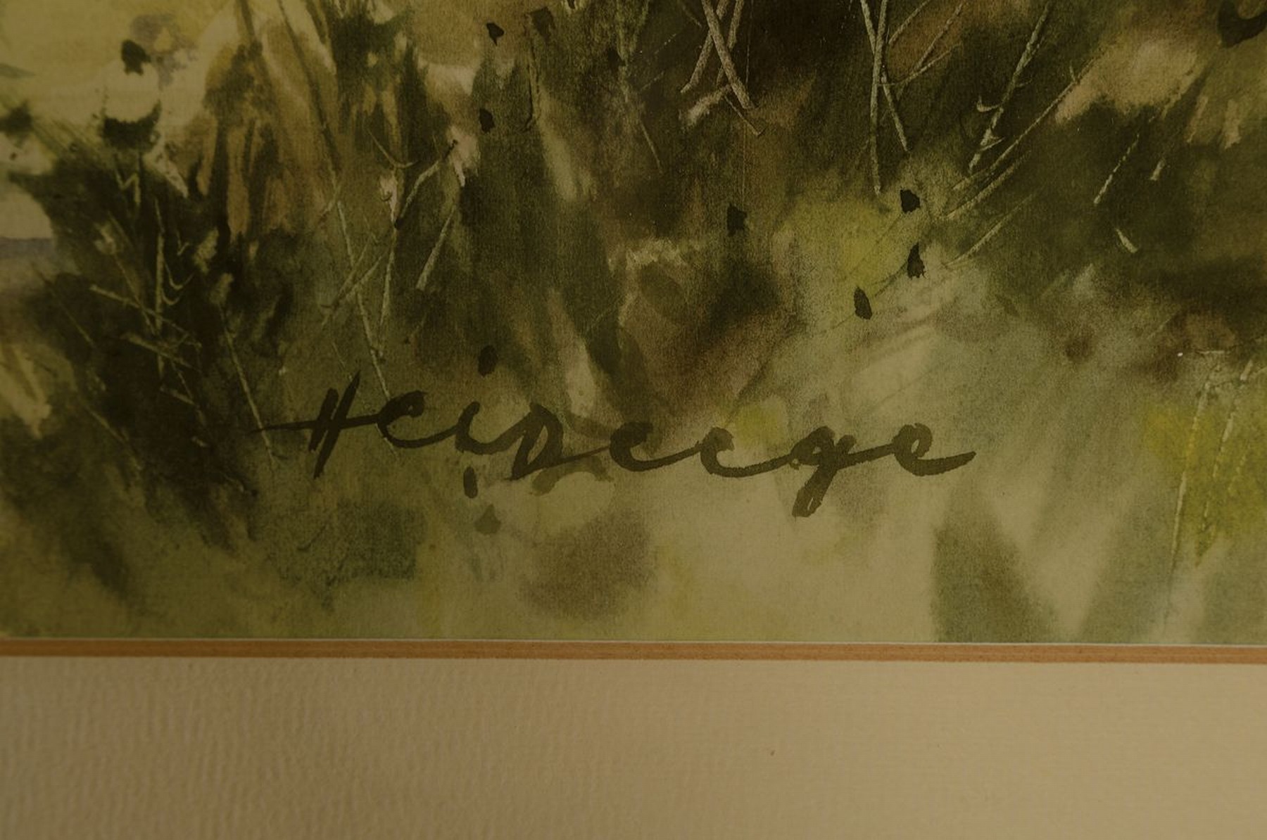 Detail l: Heiner Deege, 1920-2007 Haßloch, Neumühle in Haßloch/Pfalz, Aquarell, signiert, rückseitig bezeichnet und mit Widmung, ca. 52 x 69 cm, Rahmen mit ...