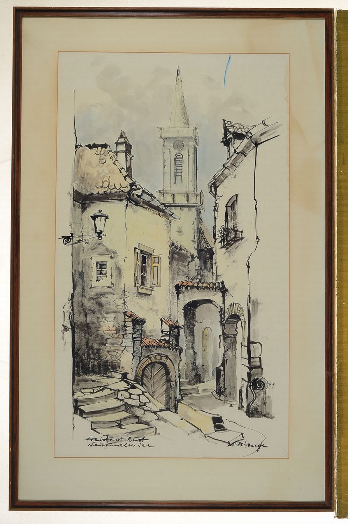 Detail l: Heiner Deege, 1920-2007 Haßloch, drei Aquarelle, a. Blick auf die Maxburg, signiert, ca. 40 x 50 cm, l. gebräunt, b. Freistadt Rust Neusiedler See, ...