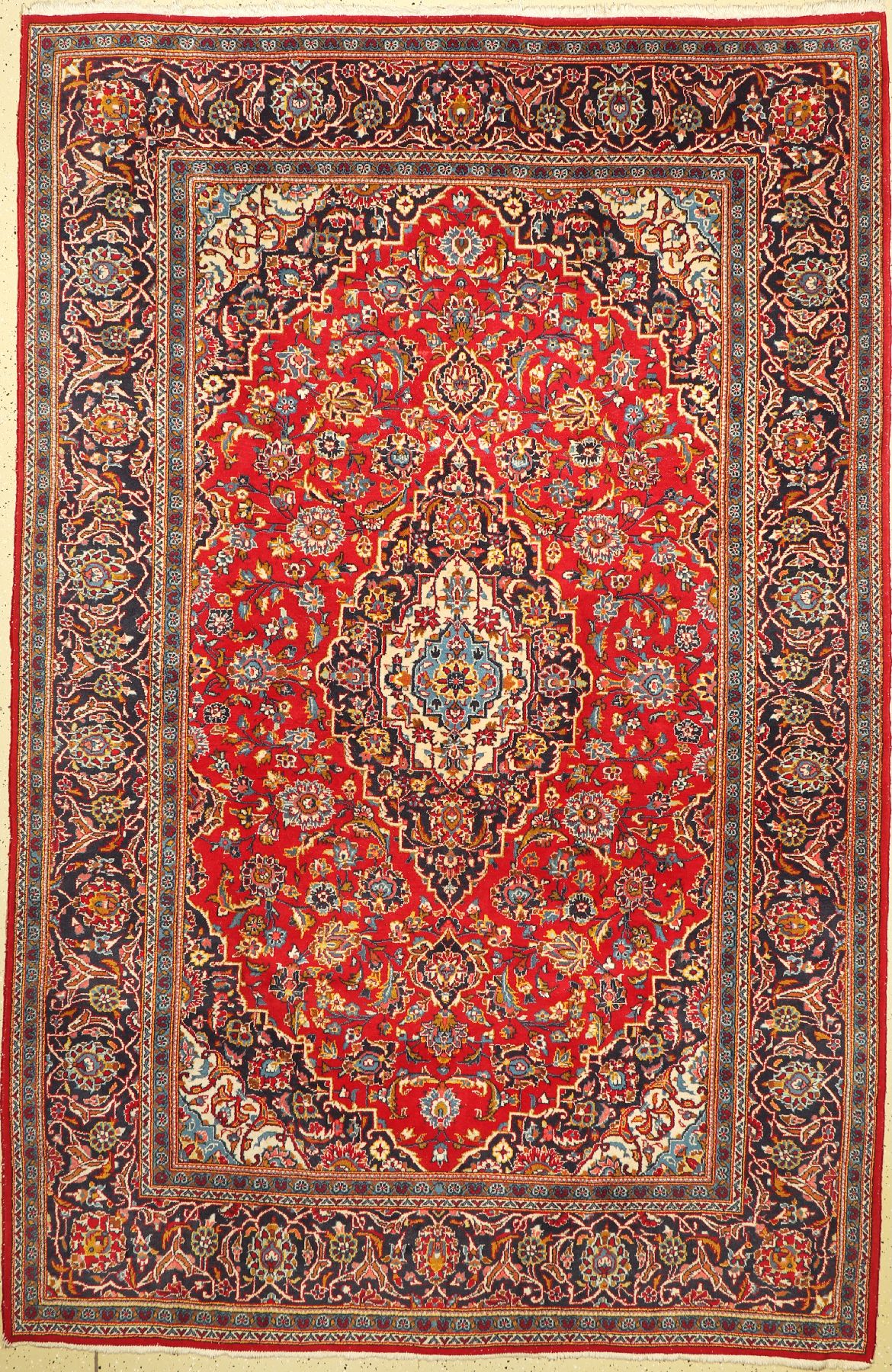 Keschan, Handgeknüpft, Persien, Wolle auf Baumwolle, ca. 300 x 197 cm, EHZ: 2-3