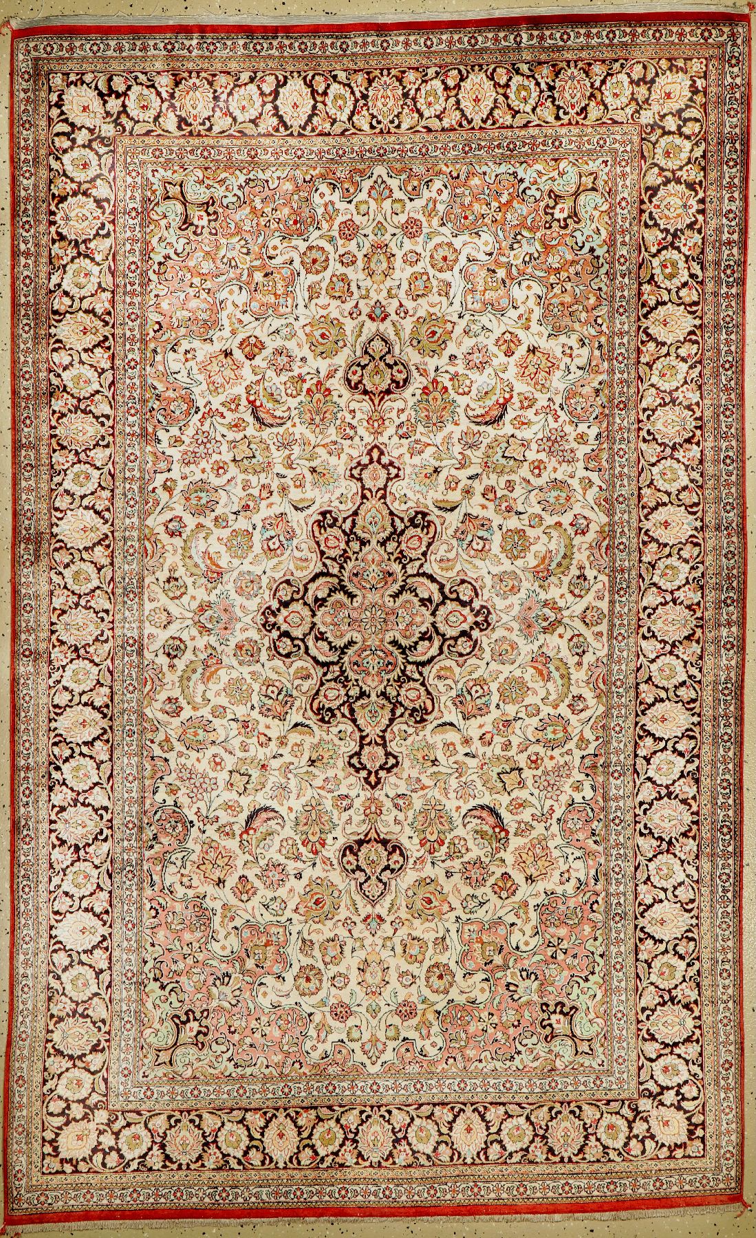 Ghom Seide, Persien, ca. 50 Jahre, reine Naturseide, ca. 213 x 133 cm, EHZ: 2