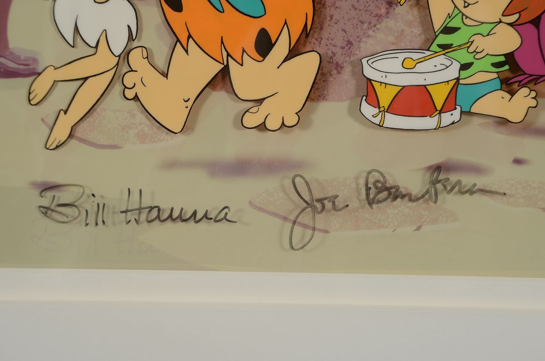 Detail a: Hanna Bill, Joe Barbera, Original Filmcell aus dem Comic Film "Fred Feuerstein", handbemalte transparente Folie aus den ...