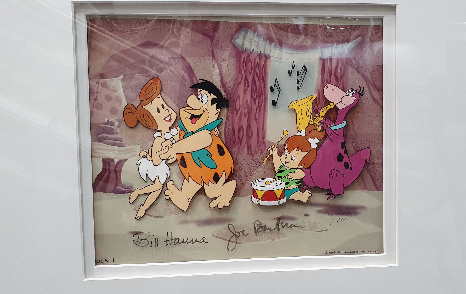Detail b: Hanna Bill, Joe Barbera, Original Filmcell aus dem Comic Film "Fred Feuerstein", handbemalte transparente Folie aus den ...