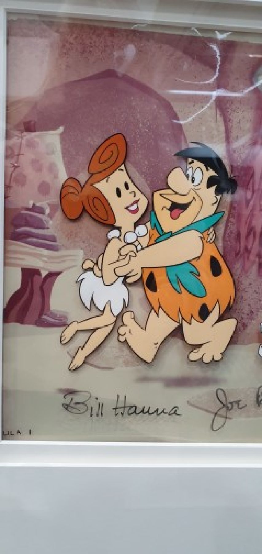 Detail c: Hanna Bill, Joe Barbera, Original Filmcell aus dem Comic Film "Fred Feuerstein", handbemalte transparente Folie aus den ...