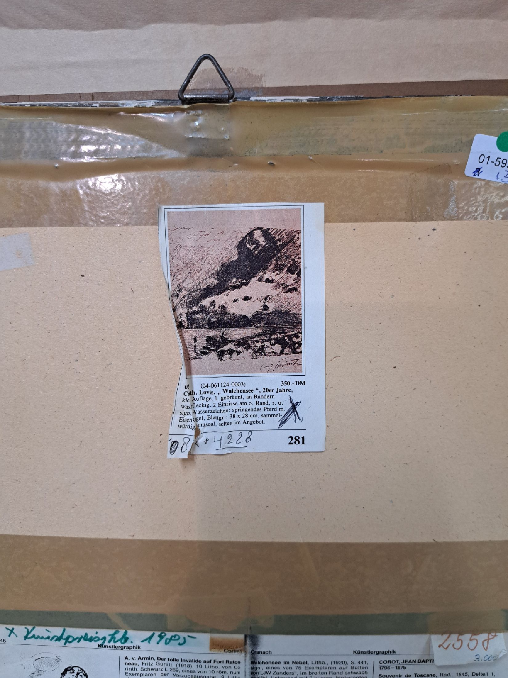 Detail d: Lovis Corinth, 1858 Tapiau - 1925 Zandvoort,2 Lithografien, a. wl Landschaft am Walchensee, re. unten signiert, Papier gebräunt, l. wasserfleckig ...