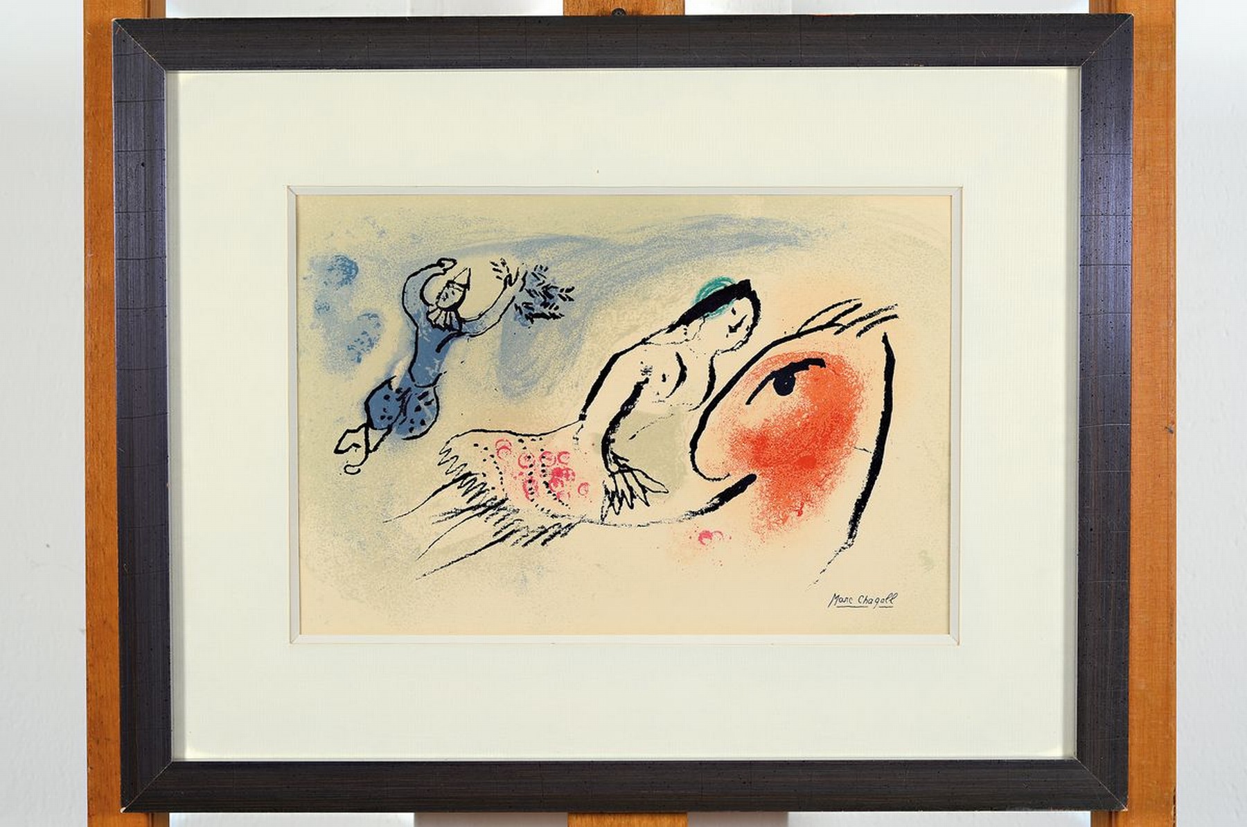 Detail k: Marc Chagall, 1887-1985, Farblithographie, im Druck signiert, ca. 18x27cm, PP, u.Gl., R. ca. 33x42cm, Glückwunschkarte für Aimé Maeght von 1960 ...