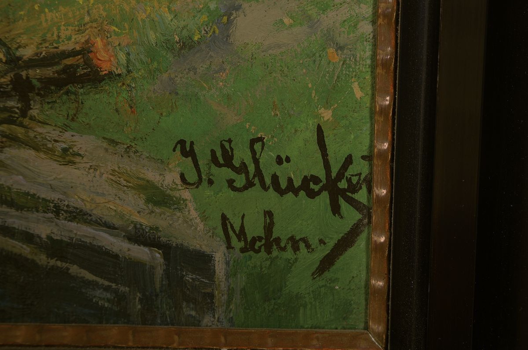 Detail a: Johannes Glückert, 1868 Mainz - um 1921, Ausbildung an der Großherzöglichen Kunstschule Karlsruhe, tätig in Düsseldorf und Eppstein im Taunus, ...