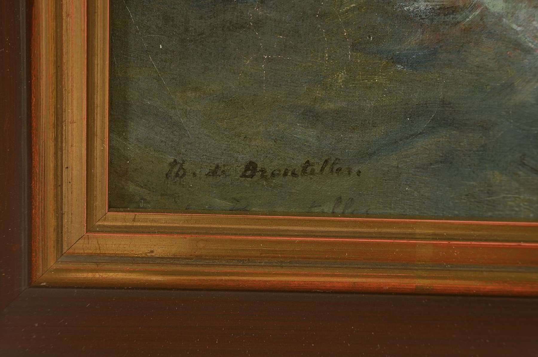 Detail a: Theodore de Broutelles, 1843-1933 Dieppe, Frankreich, Marinemaler, Schüler von J. Noel, stellte ab 1879 im Salon aus, hier: Segelschiff auf ...
