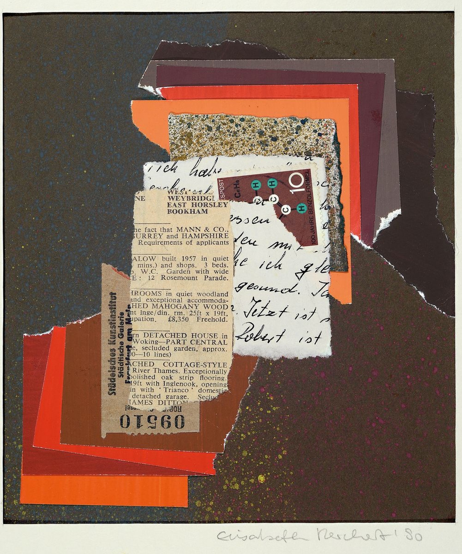 Detail c: Elisabeth Reichert, 1940-2012, Konvolut aus 4 Collagen, je sign., dat. je unter PP, 42x35 cm